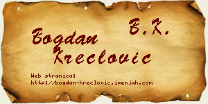 Bogdan Kreclović vizit kartica